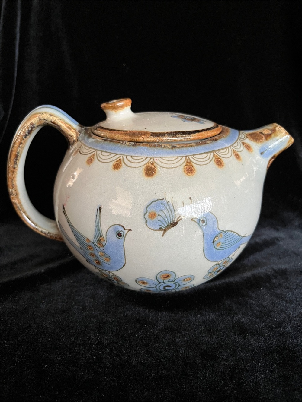 Large Ken Edward’s El Palomar Tonala Mexico Pottery Bird Tea Pot